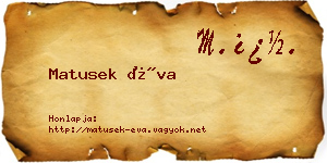 Matusek Éva névjegykártya